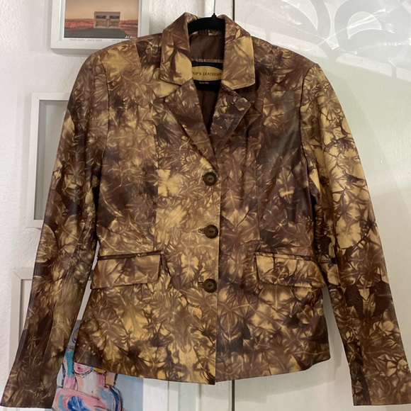 Vintage Other - Pops Tie Dye Effect Leather Jacket